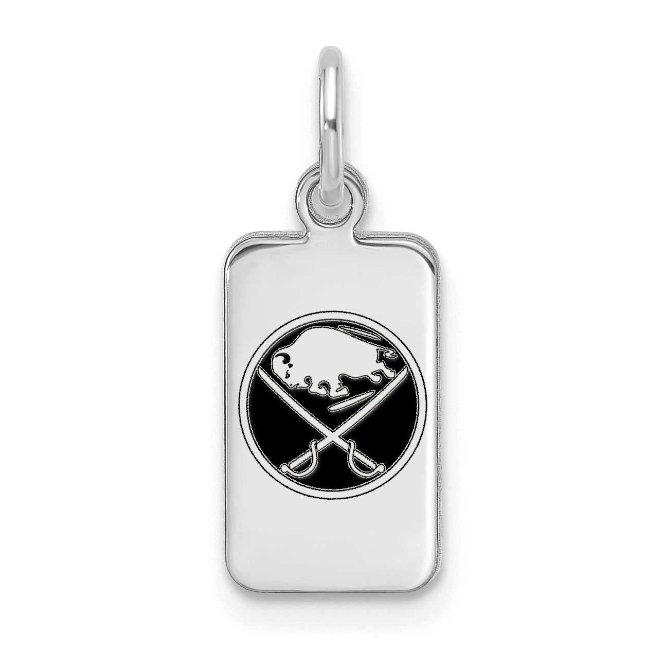 NHL Buffalo Sabres Enamel Tag Pendant Sterling Silver Rhodium-plated SS126SAB, UPC: 196904184707