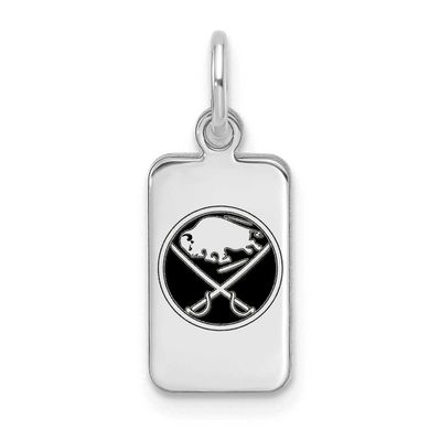 NHL Buffalo Sabres Enamel Tag Pendant Sterling Silver Rhodium-plated SS126SAB, UPC: 196904184707