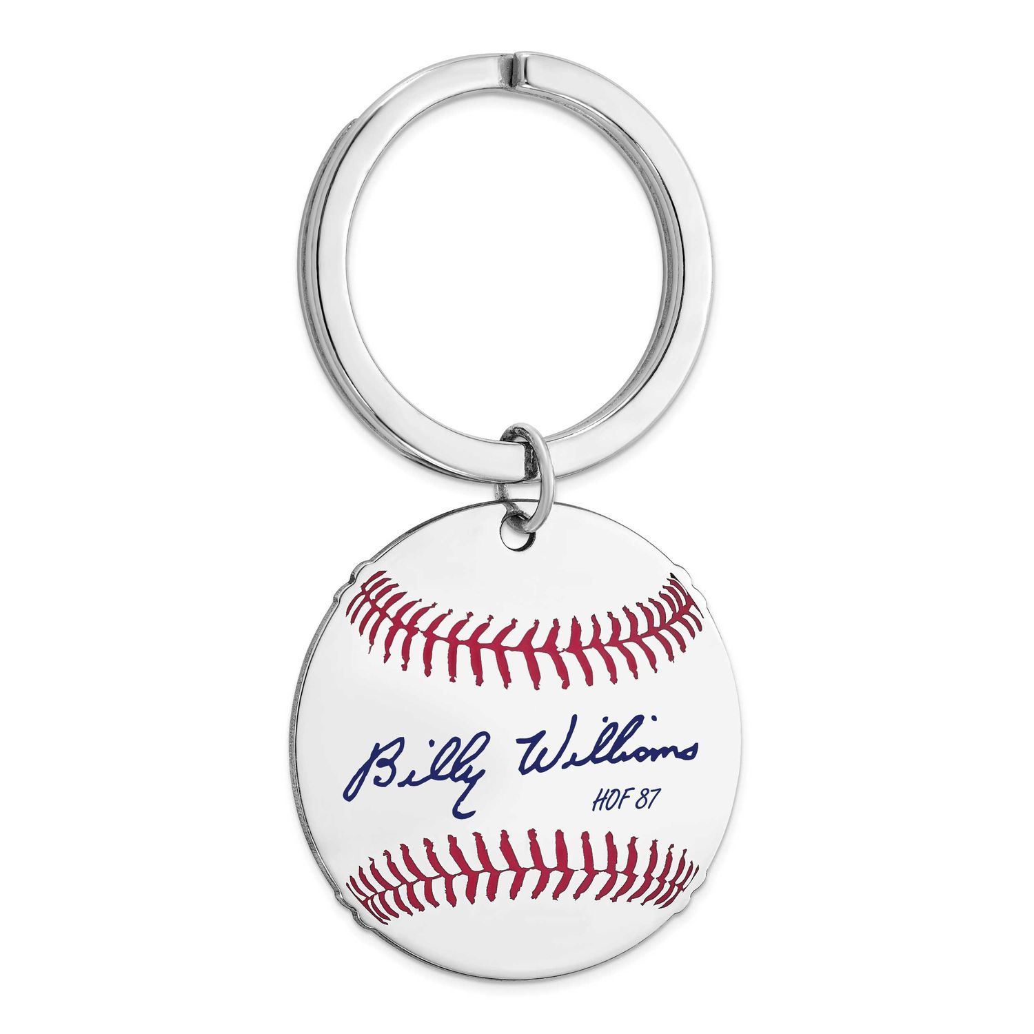 Billy Williams Hall of Fame Signature Epoxy Baseball Keychain Sterling Silver SSHF03BW87, UPC: