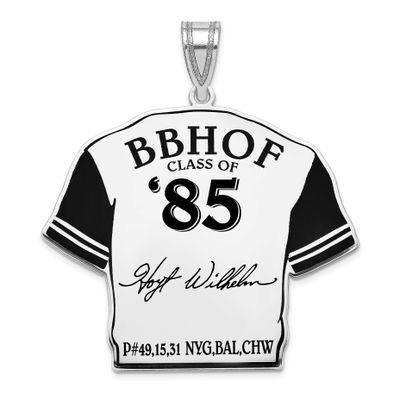 Hoyt Wilhelm Hall of Fame Signature Epoxy Jersey Pendant Sterling Silver SSHF01HW85, UPC: