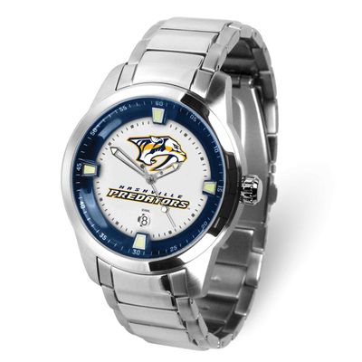 Gametime NHL Nashville Predators Titan Quartz Watch with Date Stainless Steel XWM3656, UPC: 8265287…