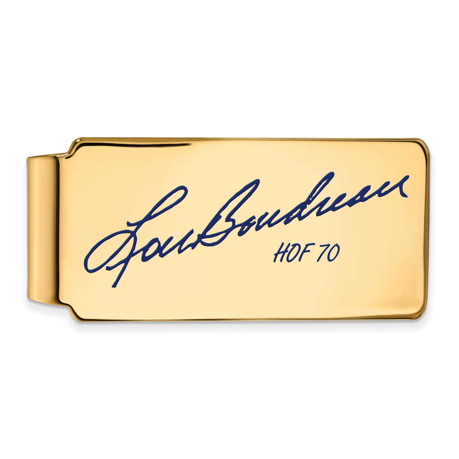 Lou Boudreau Hall of Fame Signature Epoxy Money Clip Gold-plated Sterling Silver GPHF04LB70, UPC: