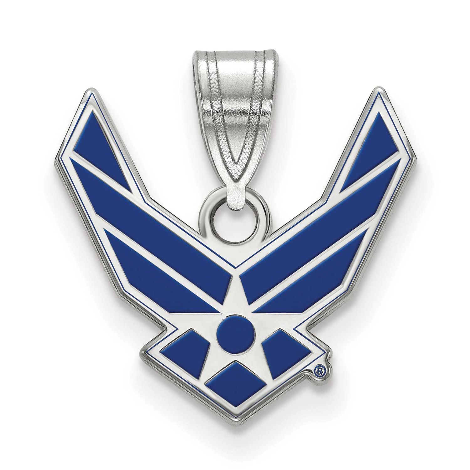 U.S. Air Force Small Enameled Pendant Sterling Silver Rhodium-plated SS025USAF, UPC: 191101214899