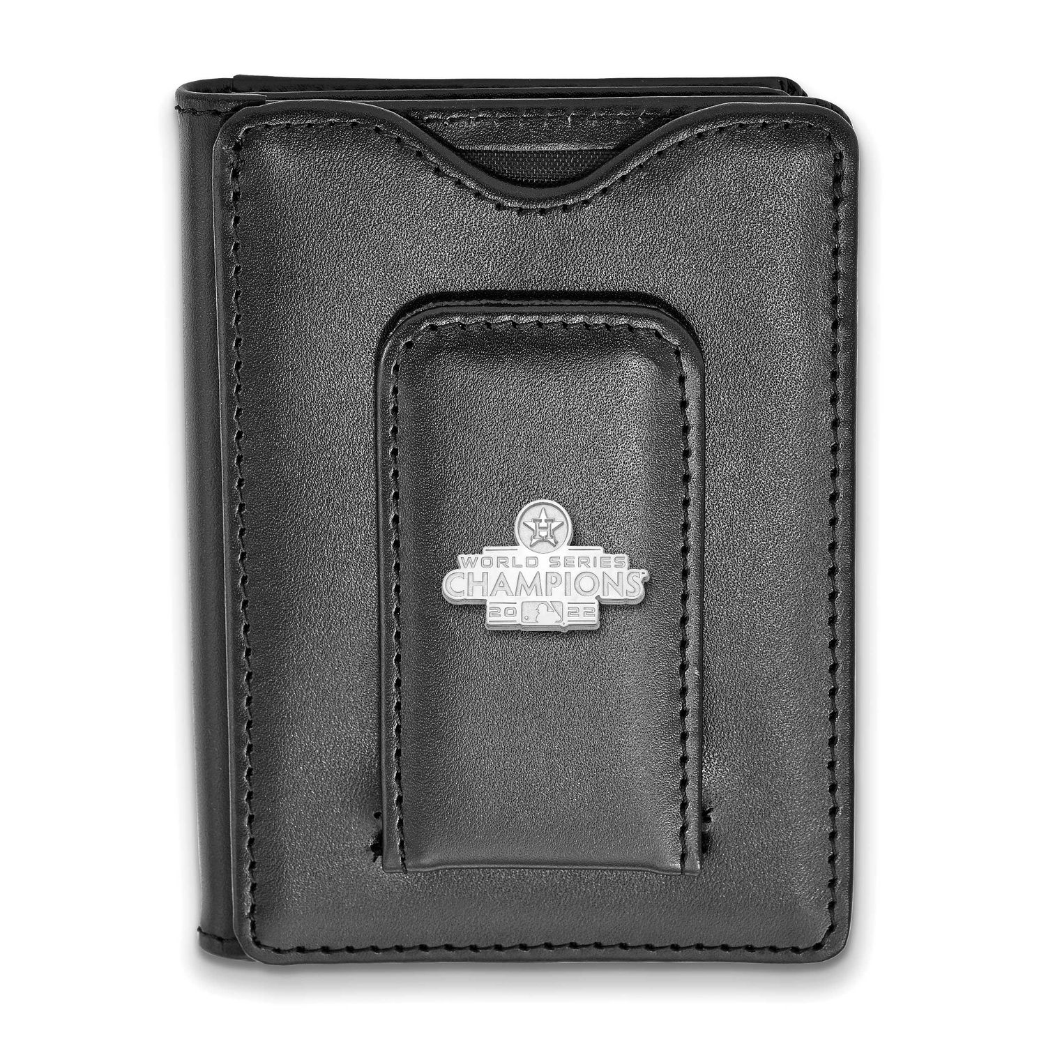 2022 World Series Champions Houston Astros Black Leather Wallet Sterling Silver SS010AST22-W1, UPC:…