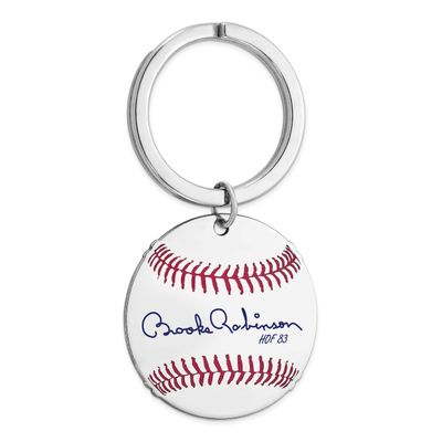 Brooks Robinson Hall of Fame Signature Epoxy Baseball Keychain Sterling Silver SSHF03BR83, UPC: