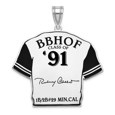 Rod Carew Hall of Fame Signature Epoxy Jersey Pendant Sterling Silver SSHF01RC91, UPC:
