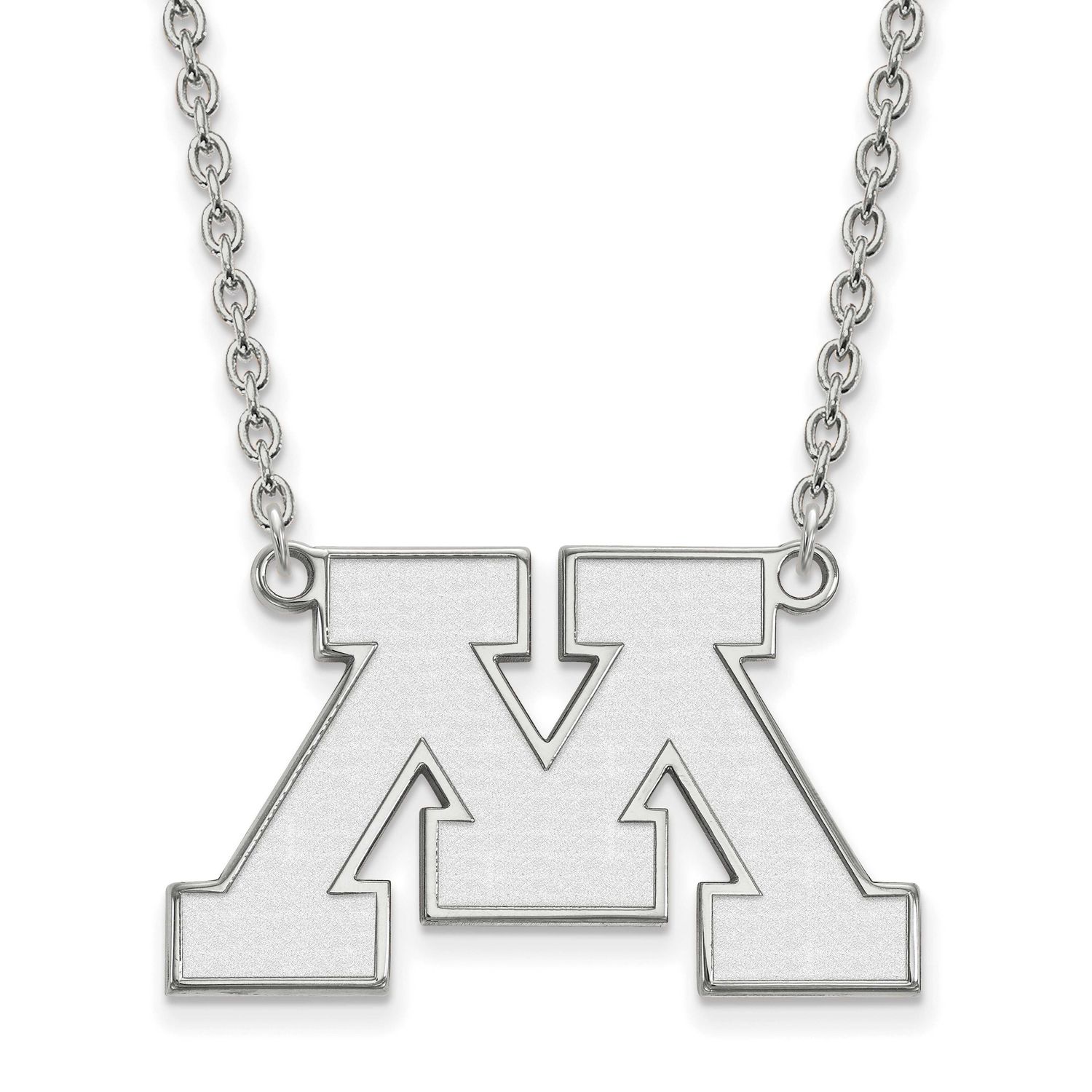 University of Minnesota Letter M Large Pendant 18 Inch Necklace 10k White Gold 1W012UMN-18, UPC: 88…