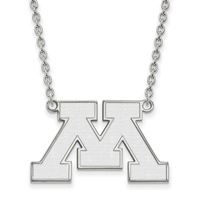 University of Minnesota Letter M Large Pendant 18 Inch Necklace 10k White Gold 1W012UMN-18, UPC: 88…
