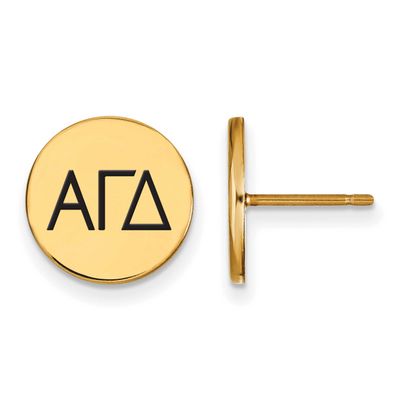 Alpha Gamma Delta Enameled Post Earrings Gold-plated Sterling Silver GP033AGD, UPC: 886774935560