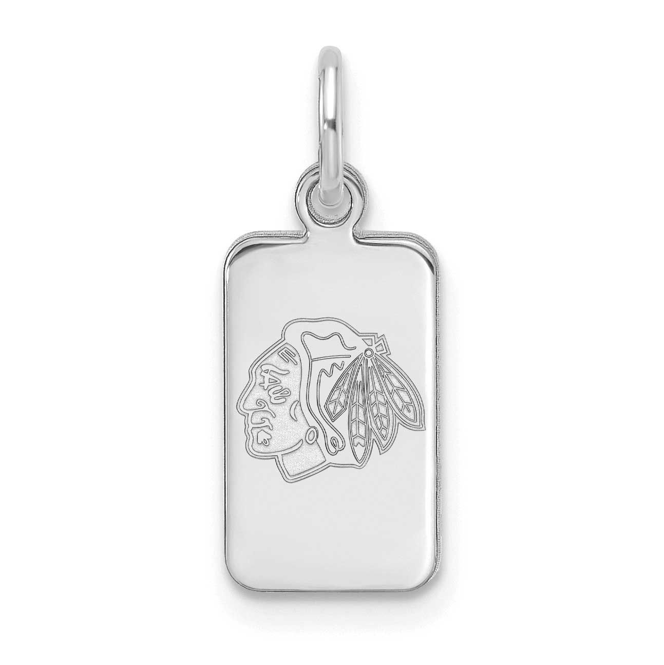 NHL Chicago Blackhawks Tag Pendant Sterling Silver Rhodium-plated SS125BLA, UPC: 196904184998