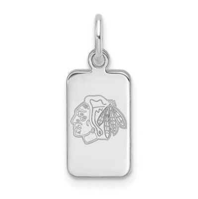 NHL Chicago Blackhawks Tag Pendant Sterling Silver Rhodium-plated SS125BLA, UPC: 196904184998