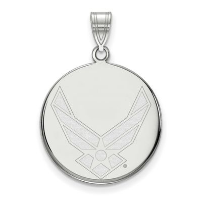 U.S. Air Force Large Disc Pendant Sterling Silver Rhodium-plated SS032USAF, UPC: 191101121685