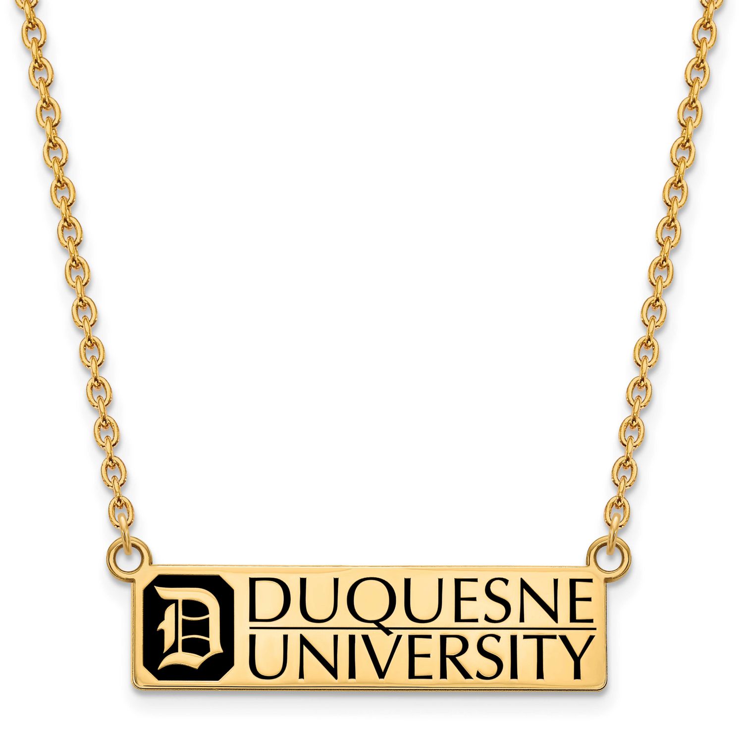Duquesne U Enamel Large Pendant with Necklace Gold-plated Sterling Silver GP008DUU-18, UPC: 8867749…