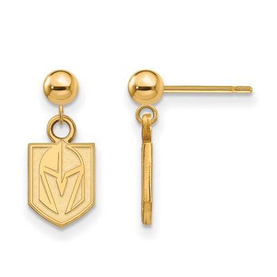 Vegas Golden Knights Earring Dangle Ball Gold-plated Sterling Silver GP021VGK, UPC: 191101485589