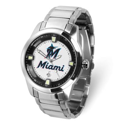 Gametime MLB Miami Marlins Titan Quartz Watch with Date Stainless Steel XWM3592, UPC: 82652870439