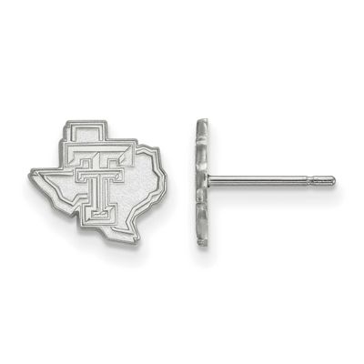 Texas Tech University State Outline Extra Small Post Earrings Sterling Silver Rhodium-plated SS049T…