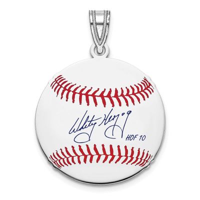 Whitey Herzog Hall of Fame Signature Small Epoxy Baseball Pendant Sterling Silver SSHF11WH10, UPC: