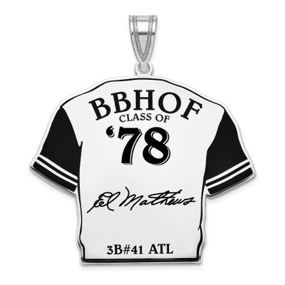 Eddie Mathews Hall of Fame Signature Epoxy Jersey Pendant Sterling Silver SSHF01EM78, UPC: