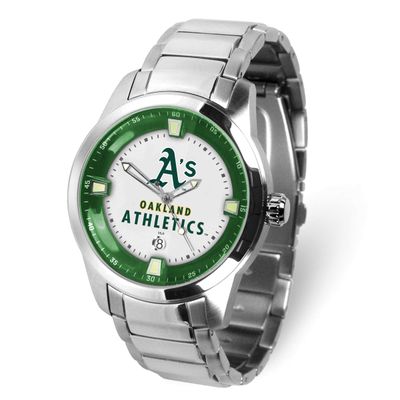 Gametime MLB Oakland A&#39;S Titan Quartz Watch with Date Stainless Steel XWM3597, UPC: 82652870491