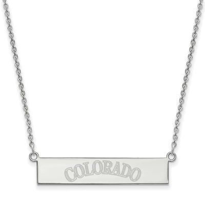 Colorado Rockies Team Script Bar 18 Inch Necklace Sterling Silver Rhodium-plated SS041ROK-18, UPC: …