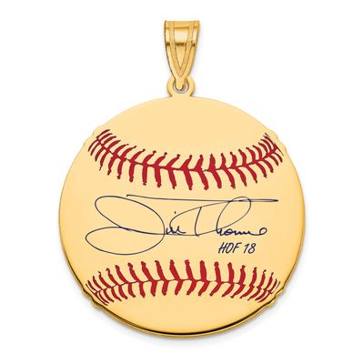 Jim Thome Hall of Fame Signature Medium Epoxy Baseball Pendant Gold-plated Sterling Silver GPHF10JT…