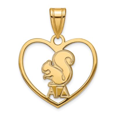 Alpha Gamma Delta Heart Pendant Gold-plated Sterling Silver GP040AGD, UPC: 886774940557