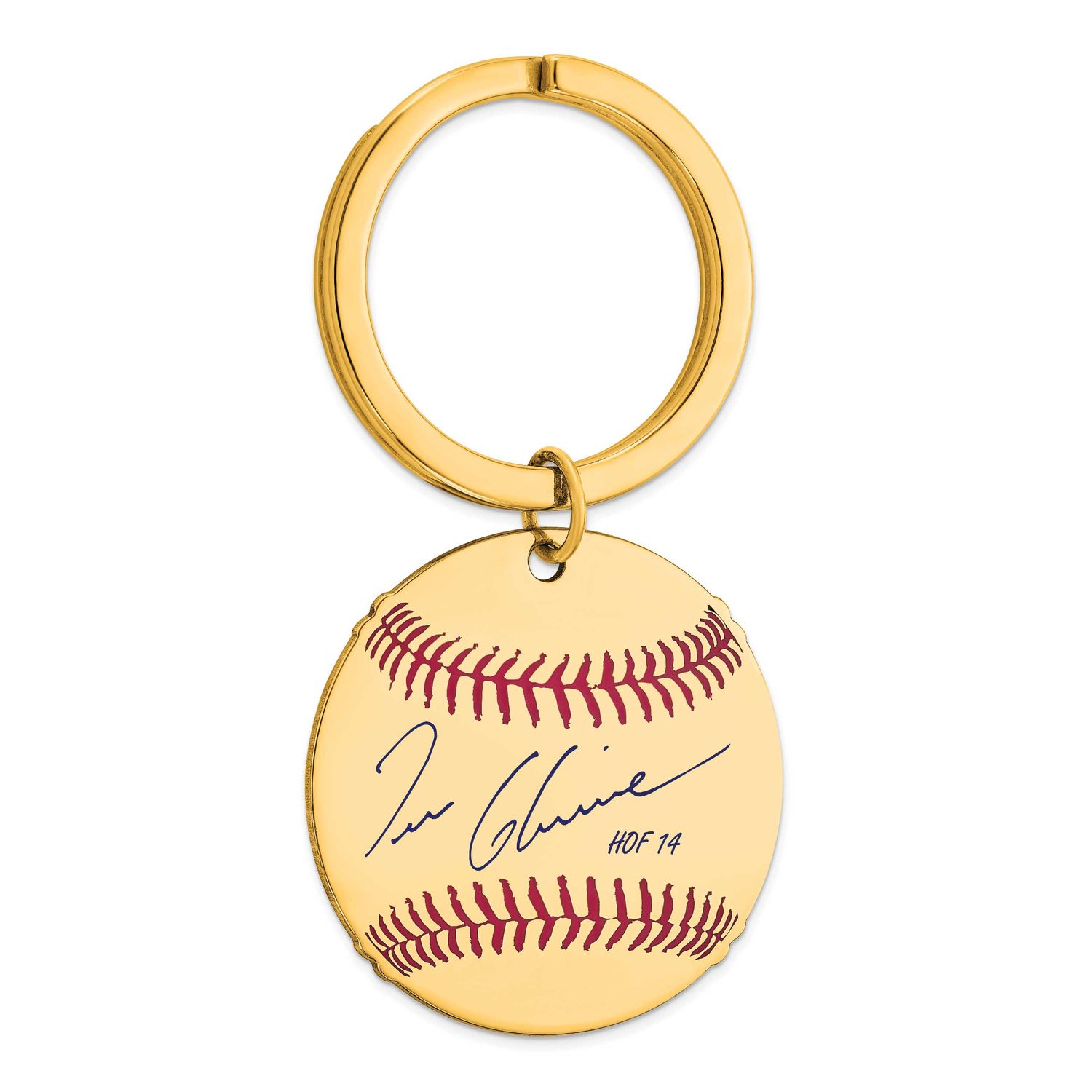 Tom Glavine Hall of Fame Signature Epoxy Baseball Keychain Gold-plated Sterling Silver GPHF03TG14, …