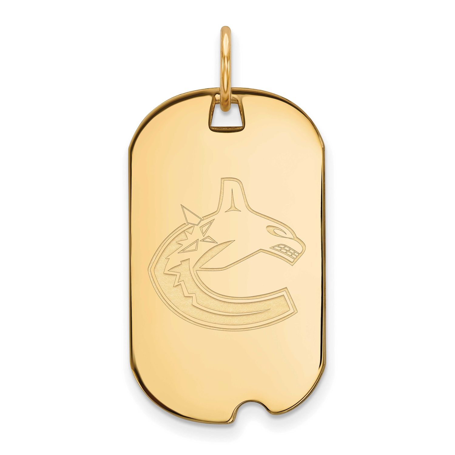 NHL Vancouver Canucks Small Dog Tag Pendant Gold-plated Sterling Silver GP016CUC, UPC: 191101154454