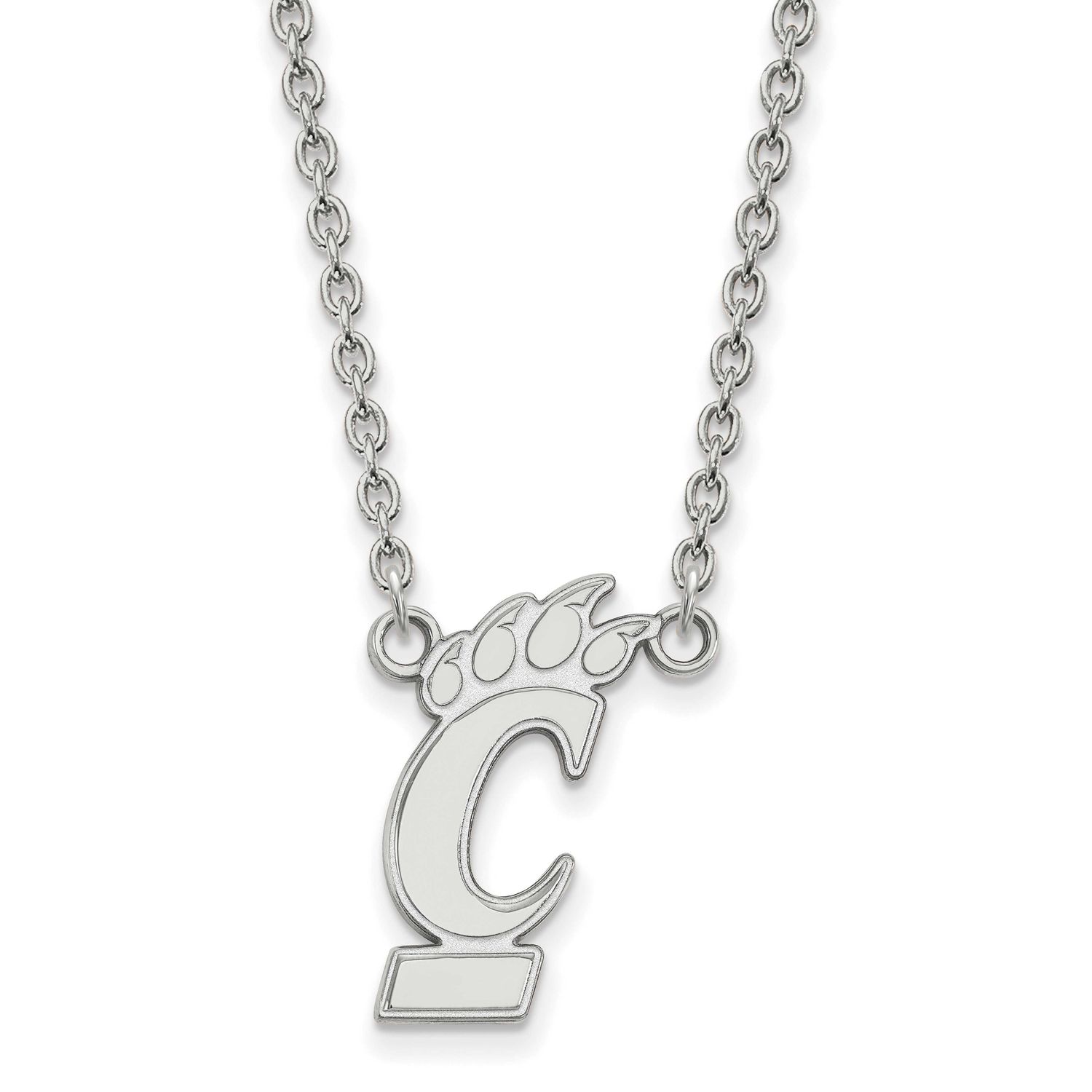 University of Cincinnati Large Pendant 18 Inch Necklace Sterling Silver Rhodium-plated SS012UC-18, …