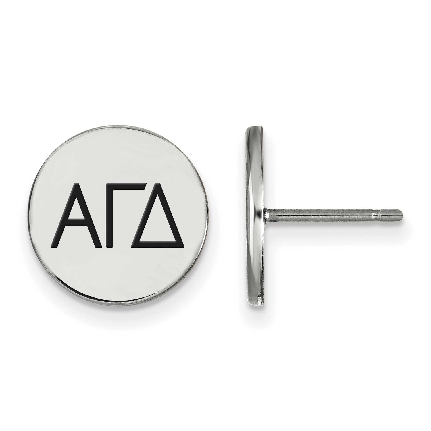 Alpha Gamma Delta Enameled Post Earrings Sterling Silver Rhodium-plated SS033AGD, UPC: 886774606545