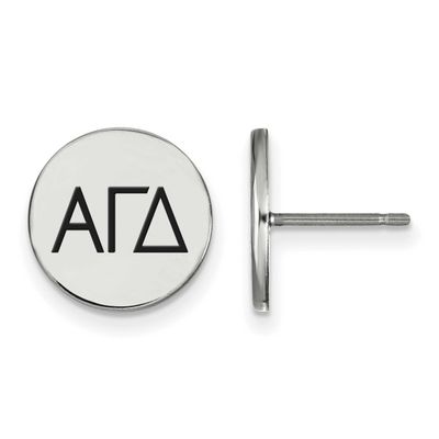 Alpha Gamma Delta Enameled Post Earrings Sterling Silver Rhodium-plated SS033AGD, UPC: 886774606545