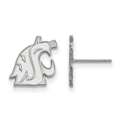 Washington State University Cougar Small Post Earrings 10k White Gold 1W006WAS, UPC: 886774775050