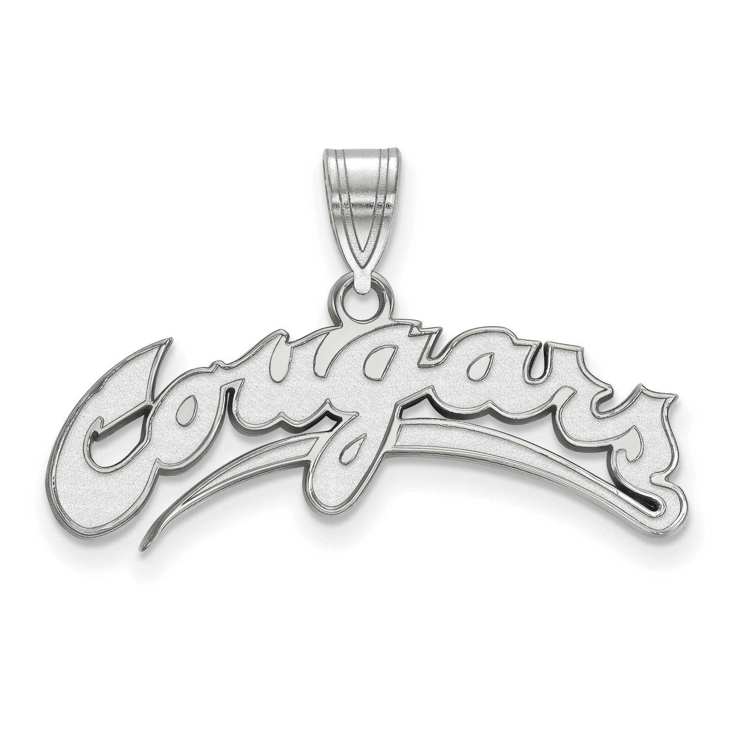 Washington State University Cougars Script Large Pendant Sterling Silver Rhodium-plated SS033WAS, U…