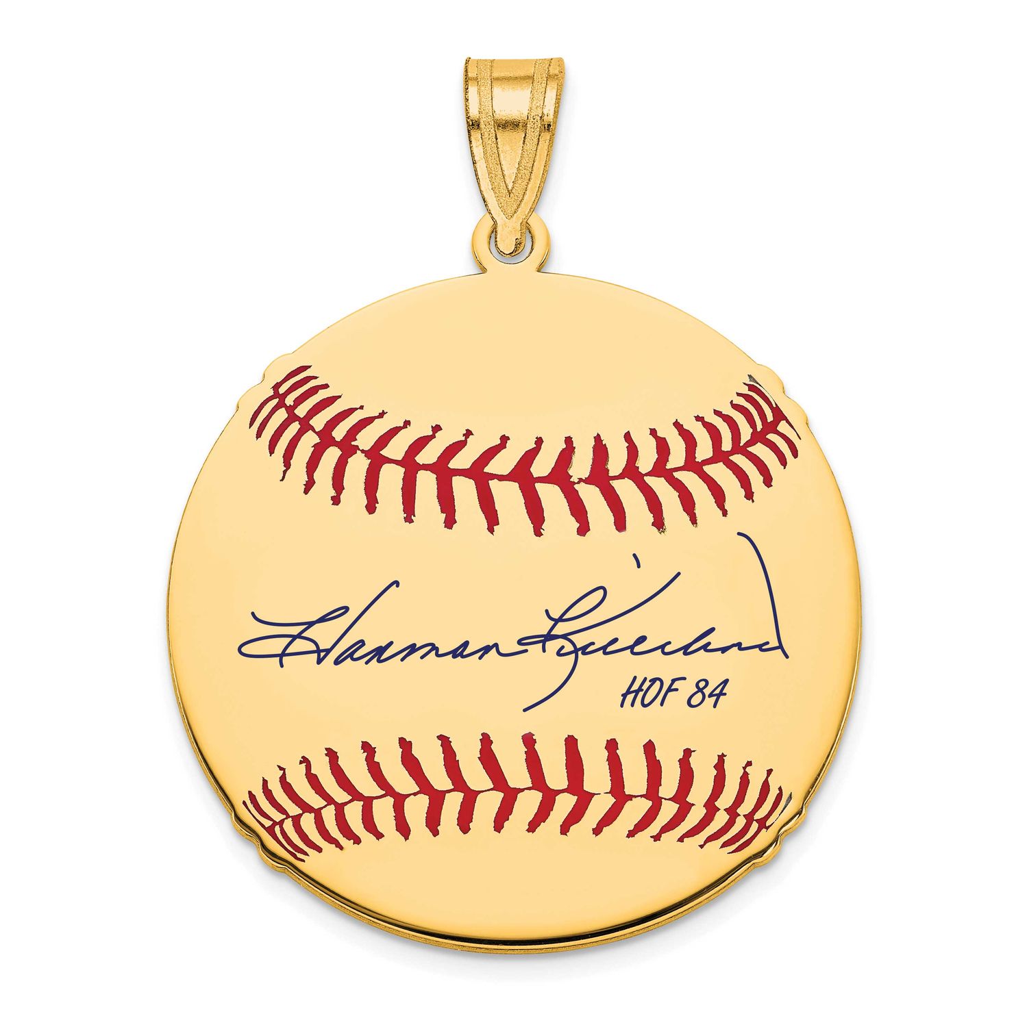 Harmon Killebrew Hall of Fame Signature Medium Epoxy Baseball Pendant 14k Gold 4YHF10HK84, UPC: