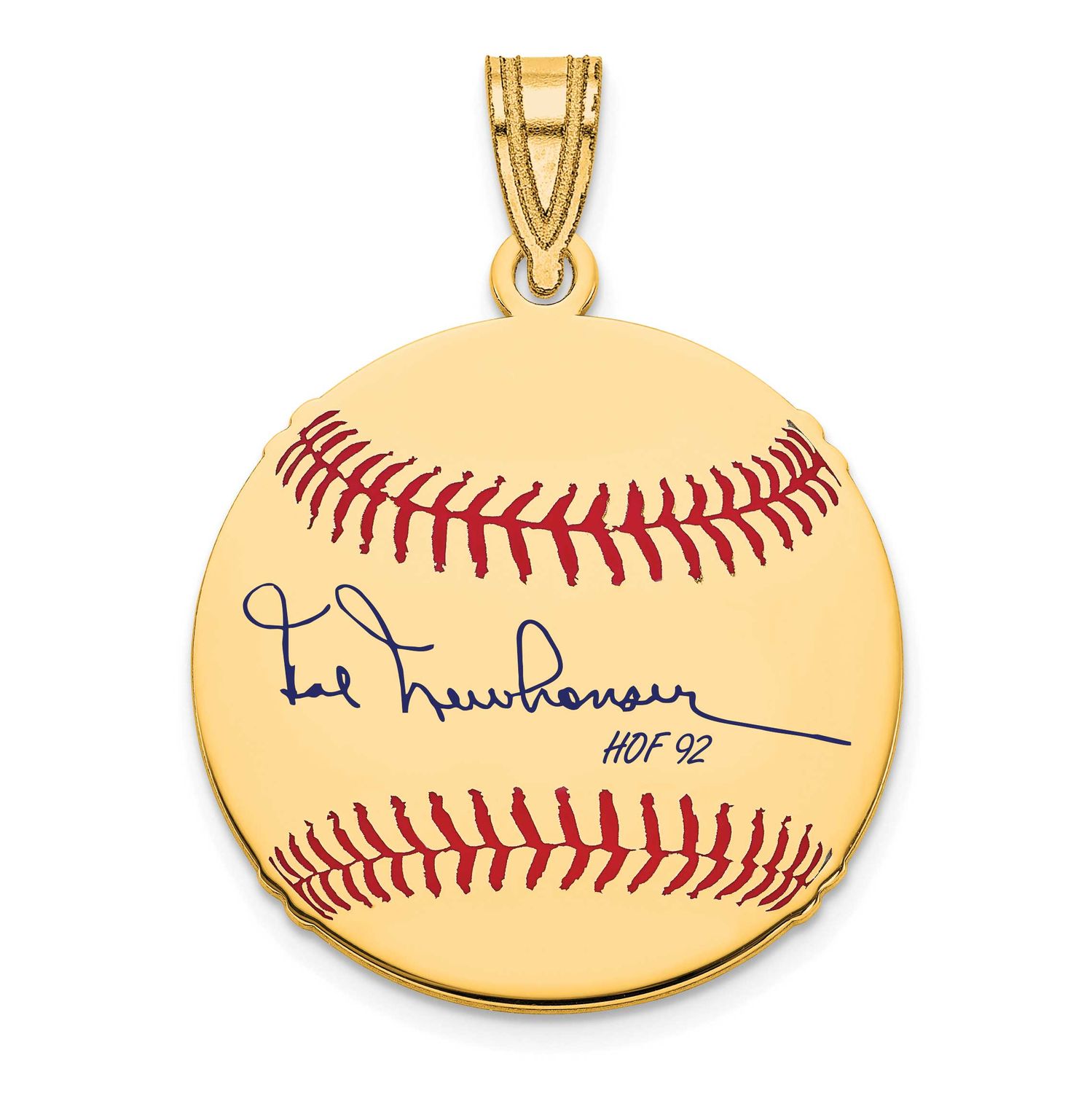 Hal Newhouser Hall of Fame Signature Small Epoxy Baseball Pendant 10k Gold 1YHF11HN92, UPC: