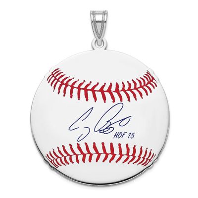 Craig Biggio Hall of Fame Signature Large Epoxy Baseball Pendant Sterling Silver SSHF02CB15, UPC: