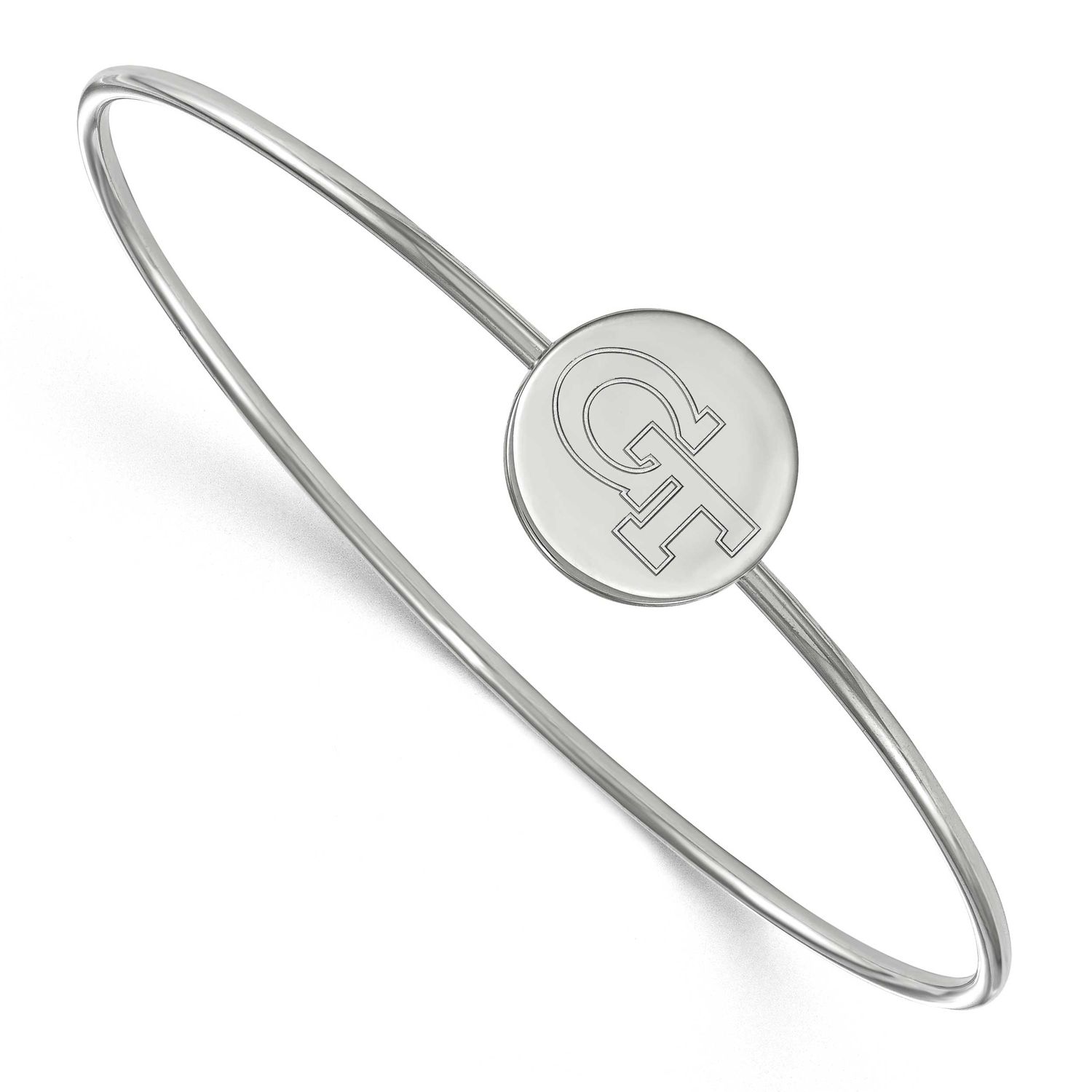 Georgia Institute of Technology Wire Bangle Sterling Silver Rhodium-plated SS066GT-7, UPC: 88677468…