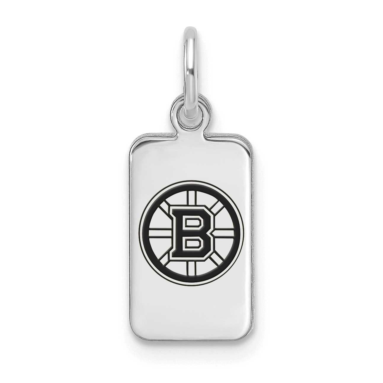 NHL Boston Bruins Enamel Tag Pendant Sterling Silver Rhodium-plated SS126BRI, UPC: 196904184714