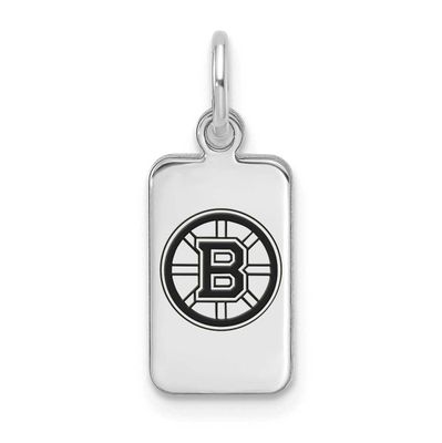 NHL Boston Bruins Enamel Tag Pendant Sterling Silver Rhodium-plated SS126BRI, UPC: 196904184714