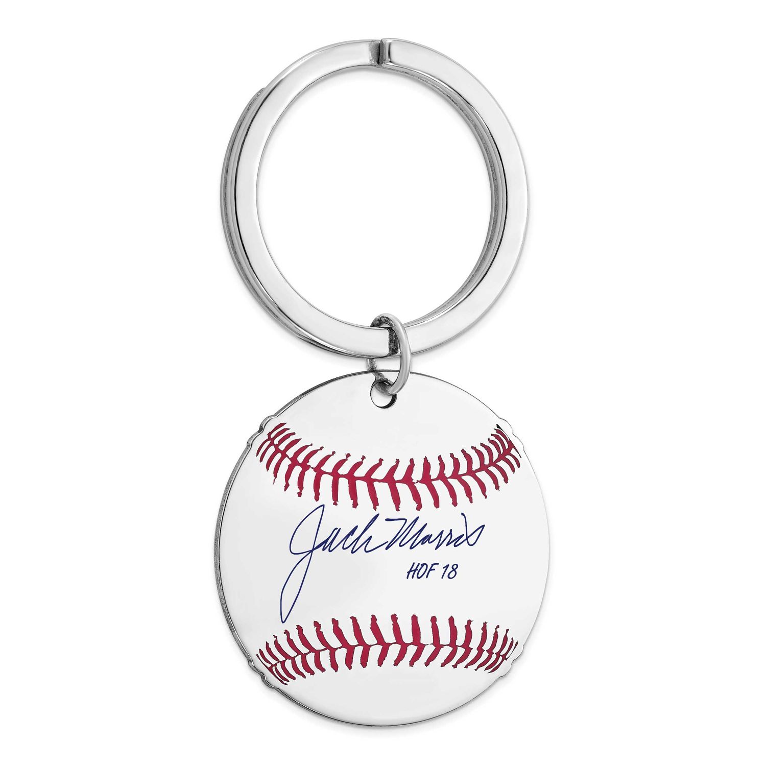 Jack Morris Hall of Fame Signature Epoxy Baseball Keychain Sterling Silver SSHF03JM18, UPC: