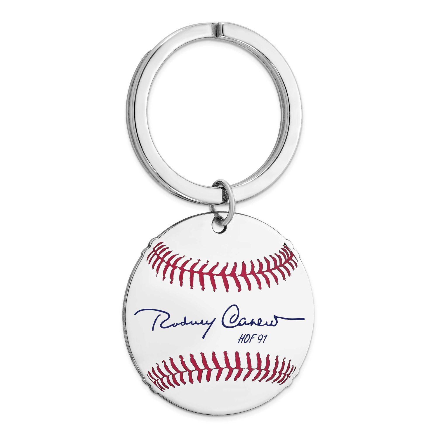 Rod Carew Hall of Fame Signature Epoxy Baseball Keychain Sterling Silver SSHF03RC91, UPC: