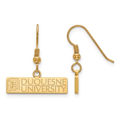 Duquesne University Small Dangle Earrings Gold-plated Sterling Silver GP003DUU, UPC: 886774895277