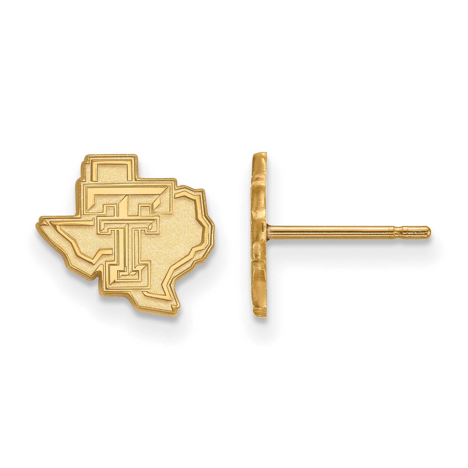 Texas Tech University State Outline Extra Small Post Earrings Gold-plated Sterling Silver GP049TXT,…