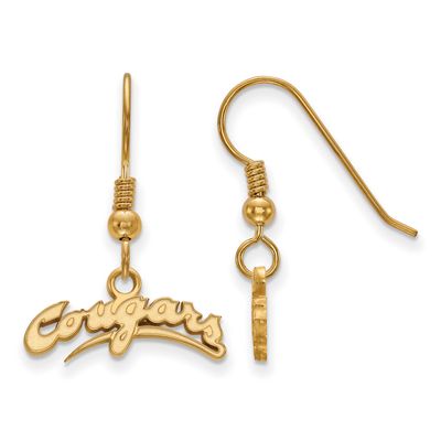 Washington State University Cougars Script Extra Small Dangle Wire Earrings Gold-plated Sterling Si…