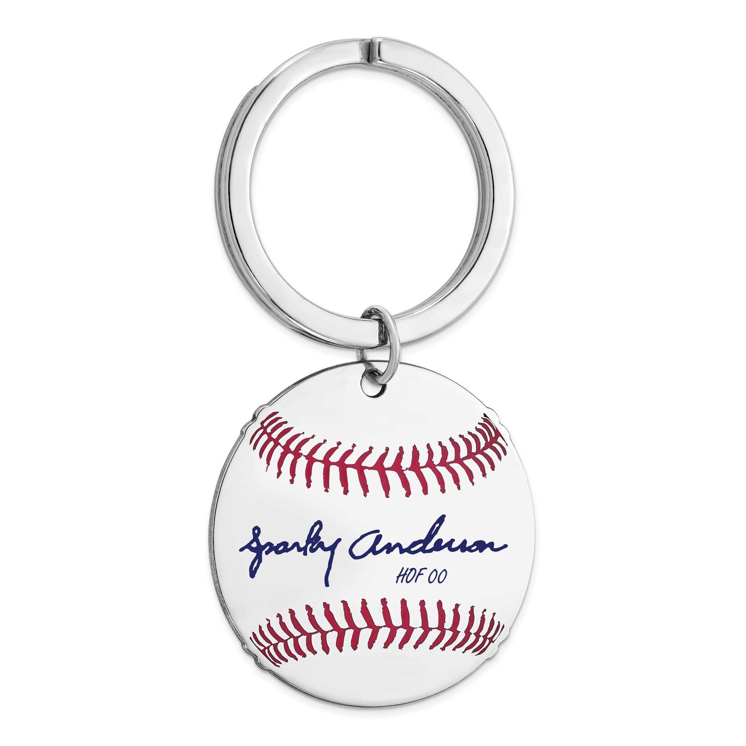 Sparky Anderson Hall of Fame Signature Epoxy Baseball Keychain Sterling Silver SSHF03SA00, UPC: