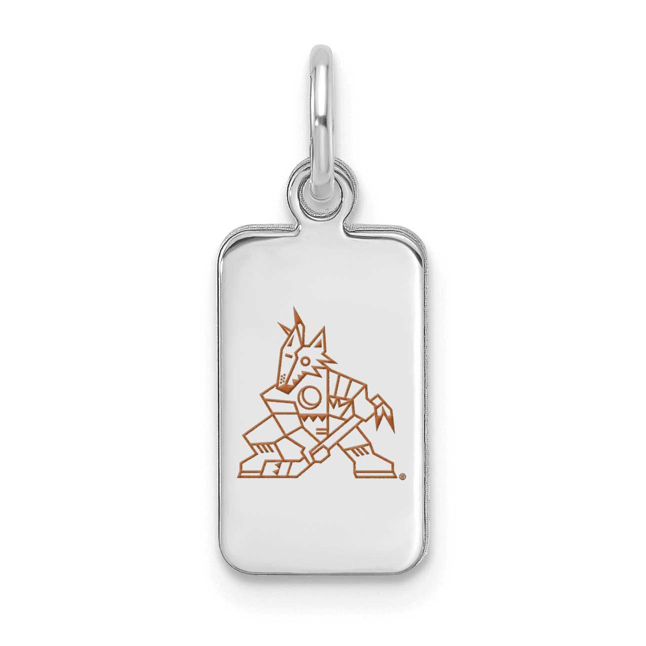 NHL Arizona Coyotes Enamel Tag Pendant Sterling Silver Rhodium-plated SS126COY, UPC: 196904184721