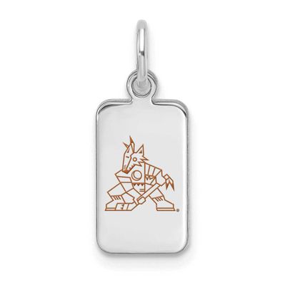 NHL Arizona Coyotes Enamel Tag Pendant Sterling Silver Rhodium-plated SS126COY, UPC: 196904184721
