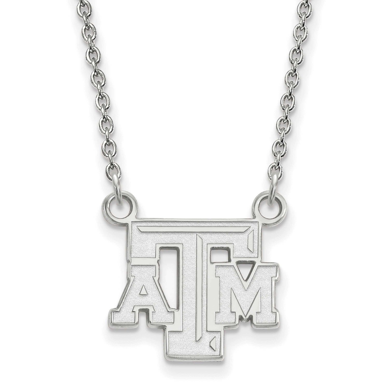 Texas A And M University T-A-M Small Pendant 18 Inch Necklace 10k White Gold 1W009TAM-18, UPC: 8867…