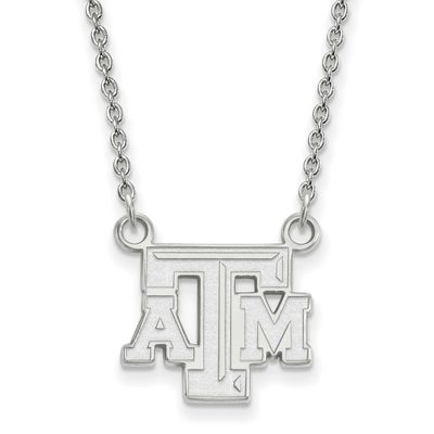 Texas A And M University T-A-M Small Pendant 18 Inch Necklace 10k White Gold 1W009TAM-18, UPC: 8867…
