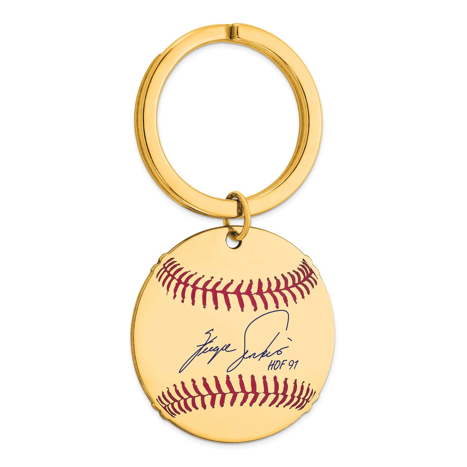 Fergie Jenkins Hall of Fame Signature Epoxy Baseball Keychain Gold-plated Sterling Silver GPHF03FJ9…